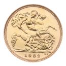 1982 Elizabeth II Decimal Portrait UK Half Sovereign Coin