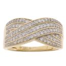 18ct Yellow Gold 0.50ct Brilliant Cut Diamond Crossover Ring