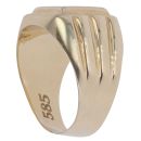 14ct Yellow Gold Children's Patterned And Plain Signet Ring