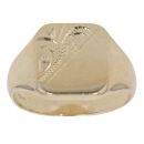9ct Yellow Gold Plain and Patterned Signet Ring