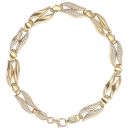 14ct Yellow and White Gold Fancy Bracelet 7.5"