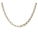 9ct Yellow Gold Patterned and Plain Belcher Chain 24"