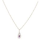 9ct Yellow Gold Amethyst Pendant and Chain 18"
