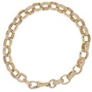9ct Yellow Gold Patterned and Plain Belcher Bracelet 8.5"