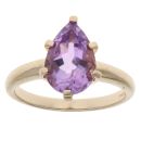 9ct Yellow Gold Amethyst Single Stone Ring
