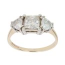 9ct Yellow Gold Moissanite Three Stone Ring