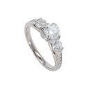 18ct White Gold 1.00cts Diamond Trilogy Ring