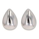 Silver Pear Stud Earrings