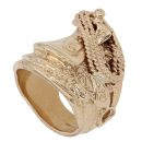 9ct Yellow Gold Patterned Saddle Ring
