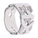 Silver Patterned Buckle Ring