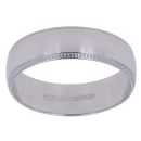 9ct White Gold Patterned Edge Wedding Band 5.47mm