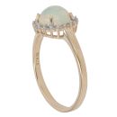 9ct Yellow Gold Opal and Cubic Zirconia Cluster Ring
