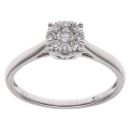 9ct White Gold 0.25ct Brilliant Cut Diamond Cluster Ring