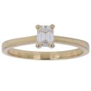 18ct Yellow Gold 0.50ct Emerald Cut Diamond Solitaire Ring