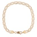 9ct Yellow and White Gold Diamond Cut Fancy Bracelet 7"