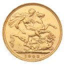 1908 Edward VII Large Head Australia Full Sovereign Coin