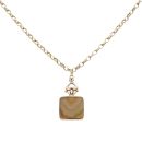 9ct Yellow Gold Onyx and Agate Square Fob Pendant and Belcher Chain 20"