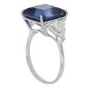 9ct White Gold Tanzanite and Moissanite Ring