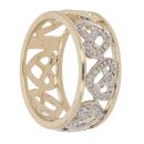 9ct Yellow Gold 0.05ct Diamond Celtic Heart Ring