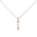 9ct Yellow Gold Cubic Zirconia Welsh Feathers Love Spoon Pendant and Chain 16"
