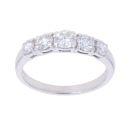 Platinum 1.00ct 5 Stone Diamond Ring
