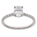 Platinum 1.50ct Oval and Brilliant Cut Lab Grown Diamond Solitaire Ring