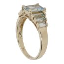 9ct Yellow Gold Aquamarine Seven Stone Eternity Ring