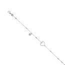 Sterling Silver Cubic Zirconia Heart Bracelet 7.5" by Icesia