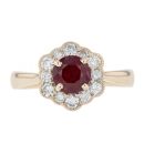 9ct Yellow Gold 0.40ct Diamond And Ruby Ring