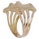 14ct Yellow Gold Patterned Eagle Ring