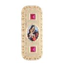 14ct Yellow Gold Our Lady Red Gemstone Ring
