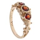 9ct Yellow Gold Garnet Three Stone Ring