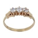 9ct Yellow Gold Cubic Zirconia Three Stone Ring
