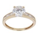 14ct Yellow Gold Cubic Zirconia Single Stone Ring