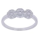 Silver Cubic Zirconia Trio Cluster Ring By Icesia