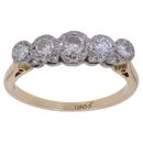 18ct Yellow Gold 0.50ct Brilliant Cut Diamond Five Stone Ring