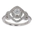 14ct White Gold 1.00ct Brilliant Cut Diamond Cluster Ring