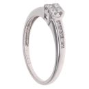 18ct White Gold 0.25ct Princess And Brilliant Cut Diamond Cluster Ring