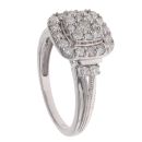 9ct White Gold 0.84ct Diamond Cluster Ring