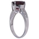 9ct White Gold Garnet and Cubic Zirconia Ring