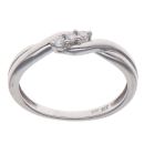 9ct White Gold 0.06ct Brilliant Cut Diamond Twist Trilogy Ring