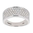18ct White Gold 1.00ct Diamond Five Row Ring
