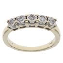9ct Yellow Gold 0.15ct Diamond Five Stone Ring