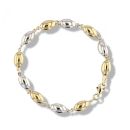9ct Yellow And White Gold Oval Link 7" Bracelet