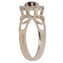9ct Yellow Gold Cubic Zirconia and Garnet Cluster Ring