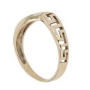 14ct Yellow Gold Greek Key Wishbone Ring