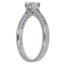 Platinum 0.54ct Brilliant And Baguette Cut Diamond Solitaire Ring
