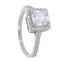 Silver Cubic Zirconia Square Cluster Ring by Icesia