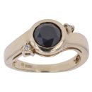 9ct Yellow Gold 1.00ct Brilliant Cut Black Diamond Solitaire Ring
