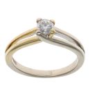 18ct Yellow and White Gold Brilliant Cut 0.25ct Diamond Solitaire Ring